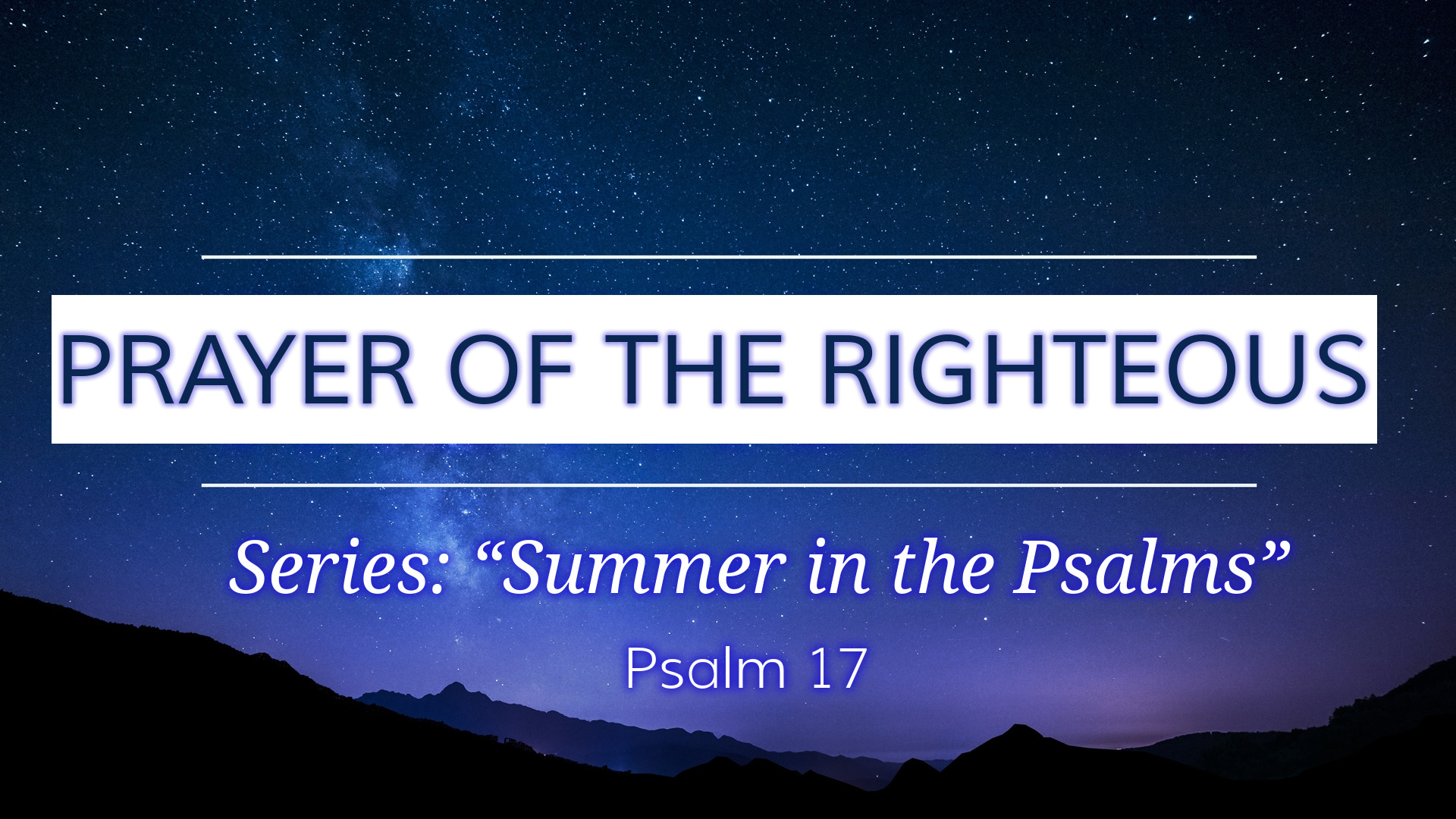 Image for the sermon Prayer of the Righteous