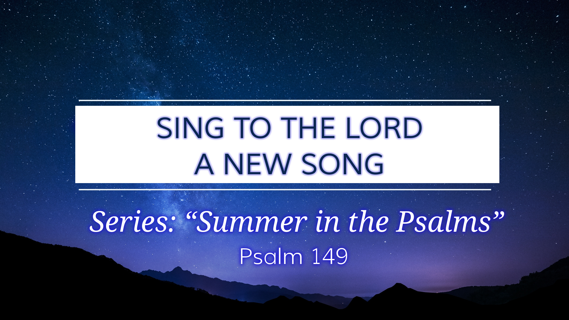 Image for the sermon Sing to the Lord a New Song