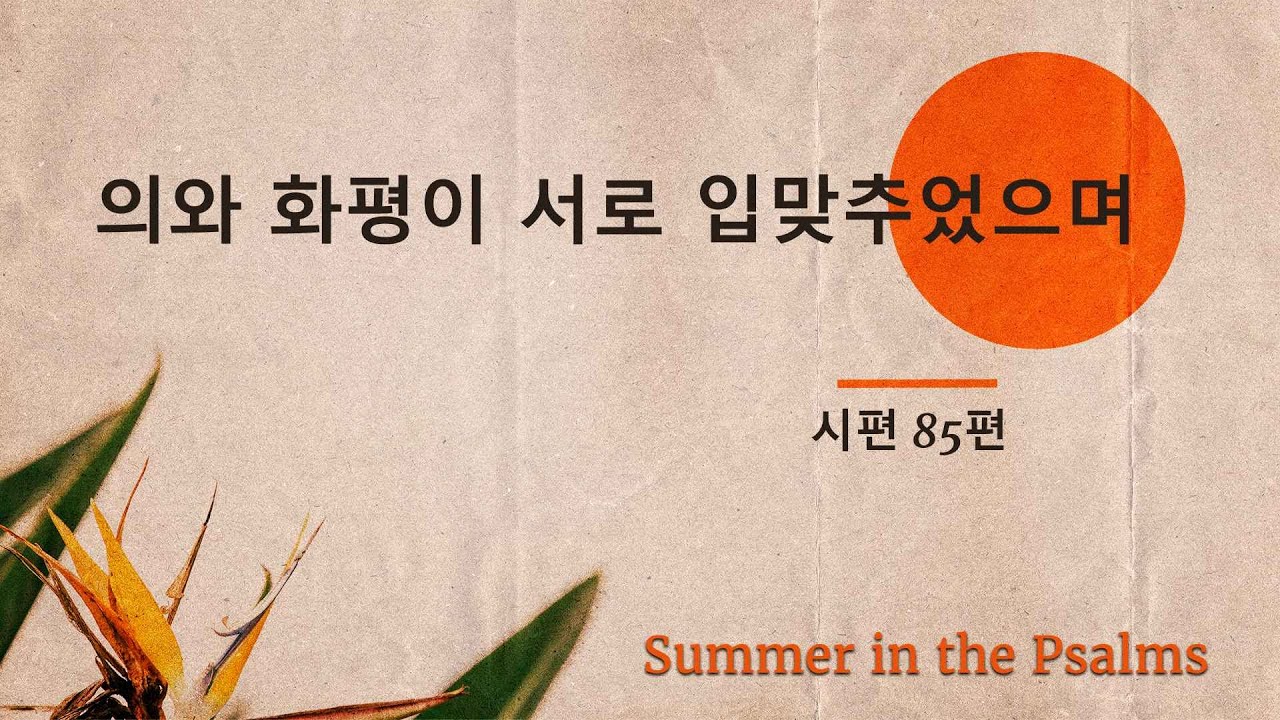 Image for the sermon 설교 한국어 통역 – 2023년 8월 13일 (“Righteousness and Peace Kiss Each Other” Sermon Translation in Korean)